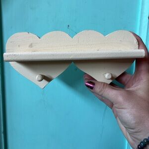 1990s Small Wooden Heart Shelf